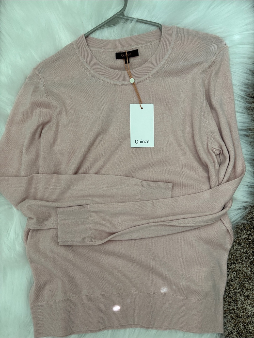 Quince Women's Crewneck Sweater in Blush Pink